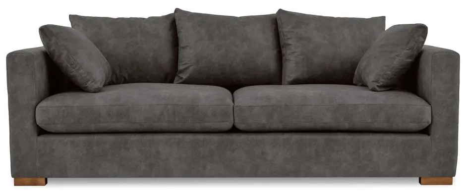 Antracytowa sofa z imitacji skóry 225 cm Hamburg – Scandic