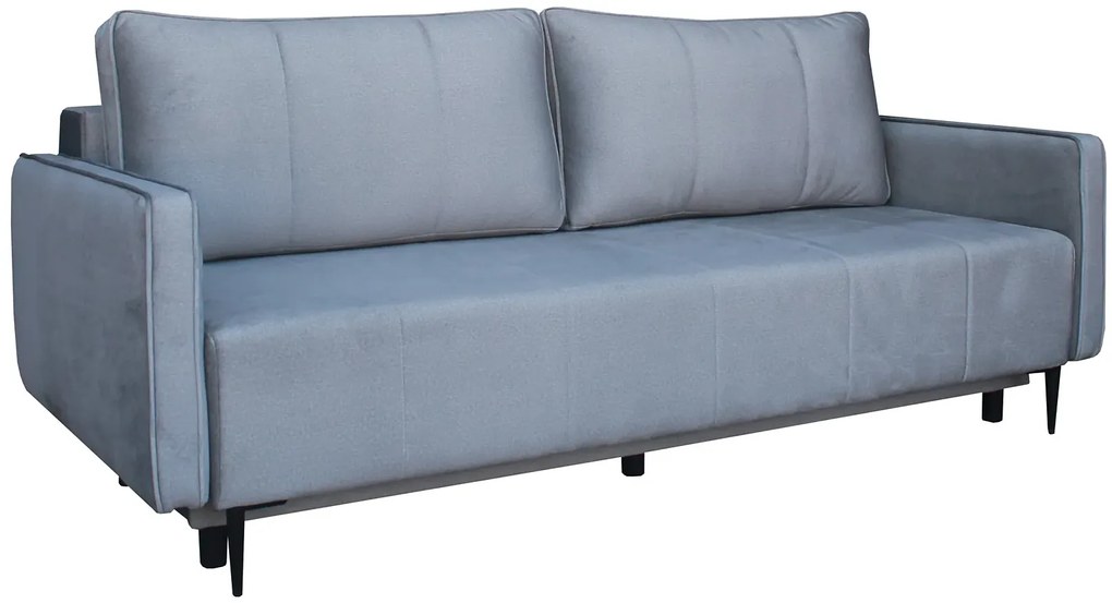 Szara rozkładana sofa z pojemnikiem W5-G59