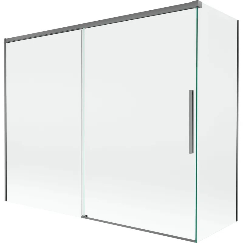 Mexen Rox parawan nawannowy 2-skrzydłowy rozsuwany 190 + 90 x 150 cm, transparent, gun metal - 8C9-190-090-95-00