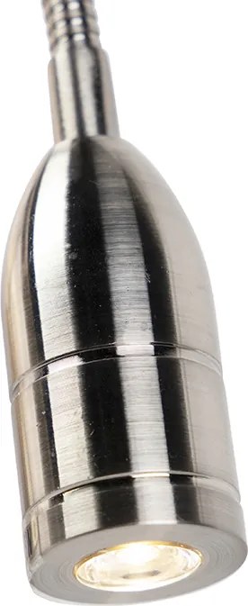 Nowoczesna lampa ścienna stalowa z kloszem białym - Bergamo