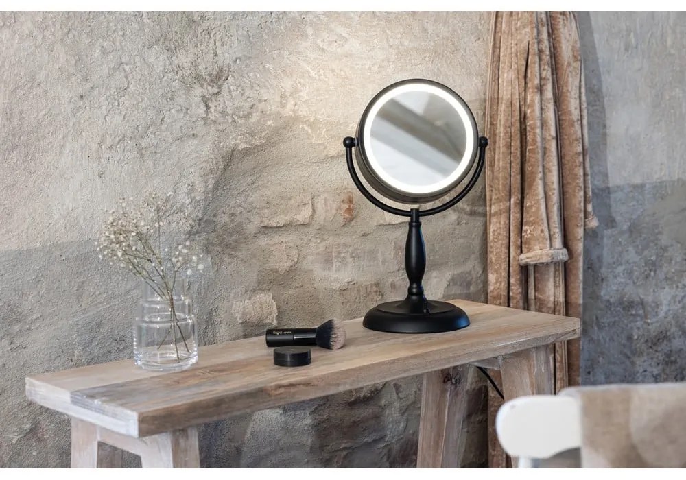 Lampa stołowa w kolorze matowej czerni ze szklanym kloszem (wysokość 36 cm) Face – Markslöjd