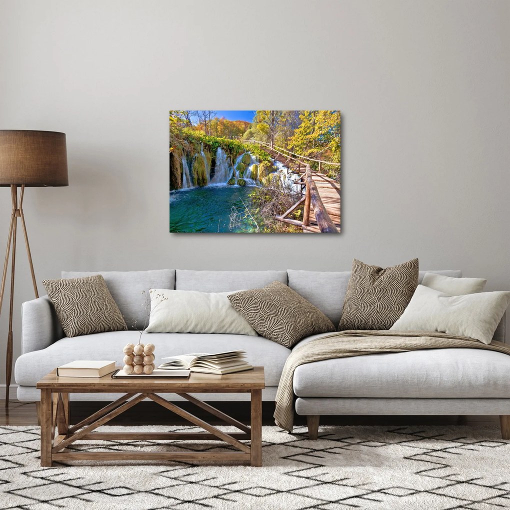 Obraz - Wejście na wodospady (70x50 cm)