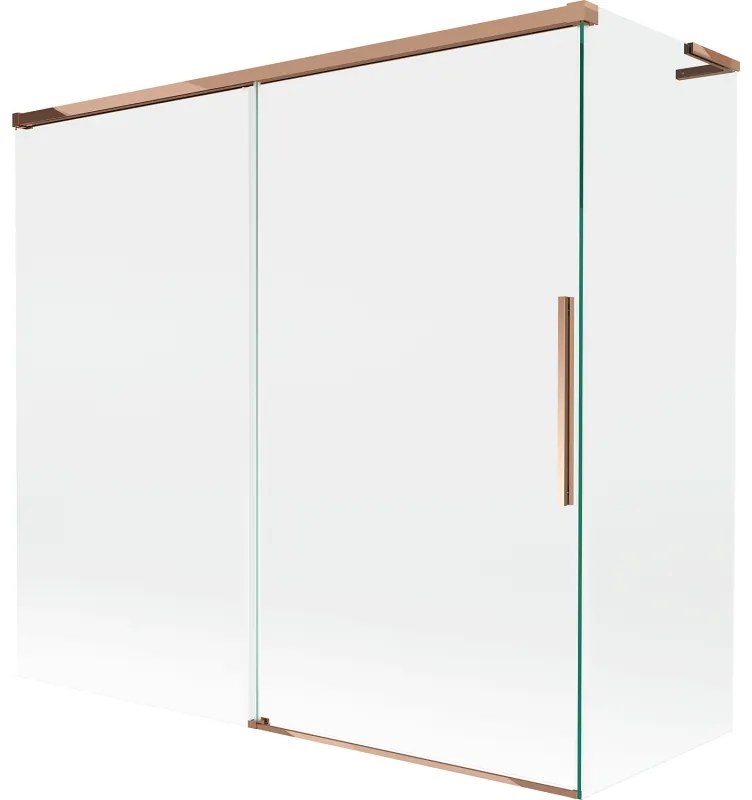 Mexen Rox L parawan nawannowy 2-skrzydłowy rozsuwany 170 + 75 x 150 cm, transparent, różowe złoto - 8C9L-170-075-60-00