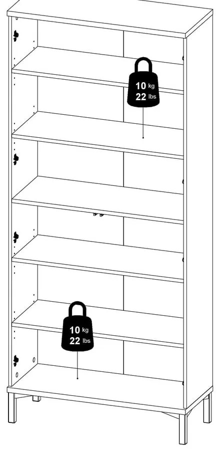 Biało-naturalna witryna w dekorze dębu 89x203x36 cm Roomers – Tvilum