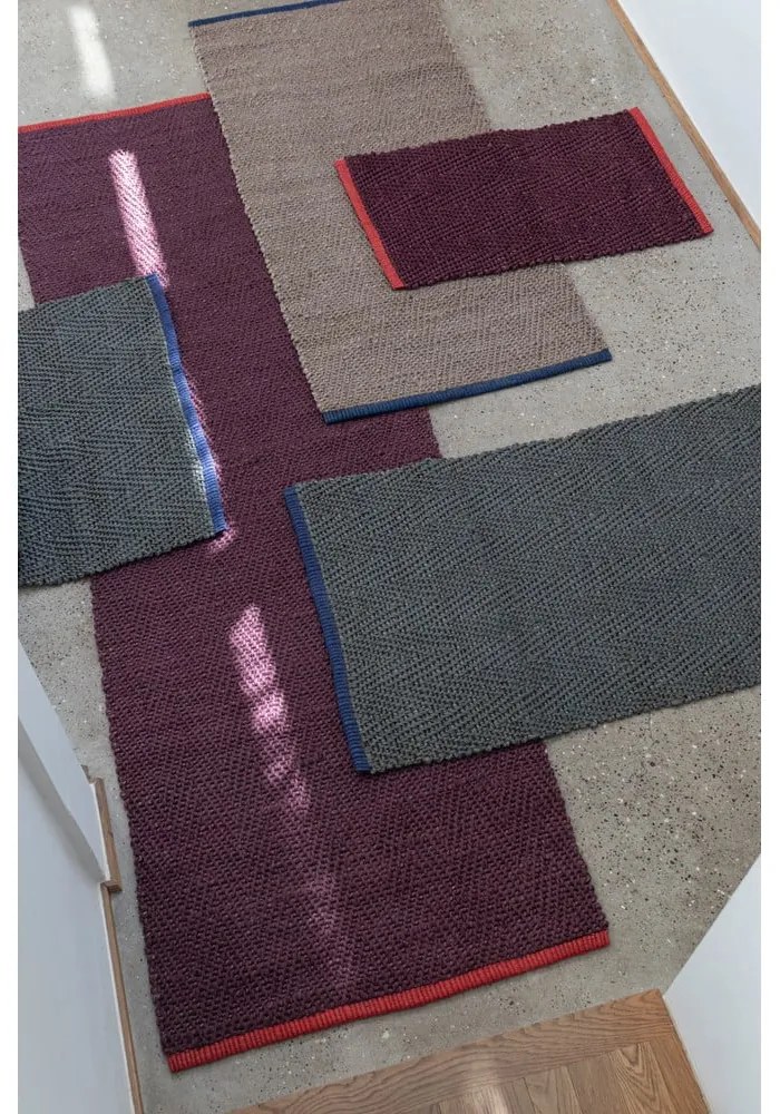 Ciemnozielony chodnik z juty 70x150 cm Notes – Mette Ditmer Denmark