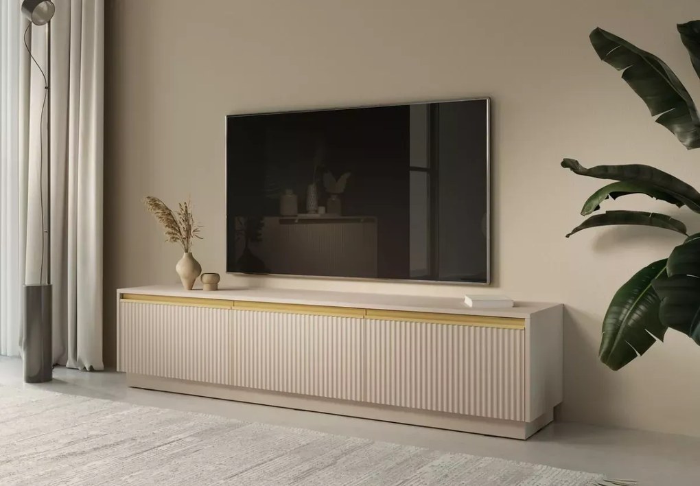 Szafka RTV Miraza nowoczesna ryflowana pod TV wisząca lub stojąca