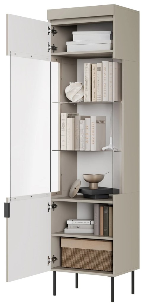 Witryna do salonu Sentia 1D - kaszmir / czarny