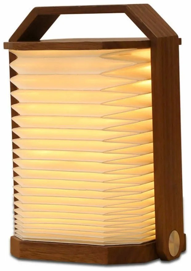 Biała/w ciemnym naturalnym kolorze lampa stołowa LED (wysokość 4 cm) Origami – Gingko
