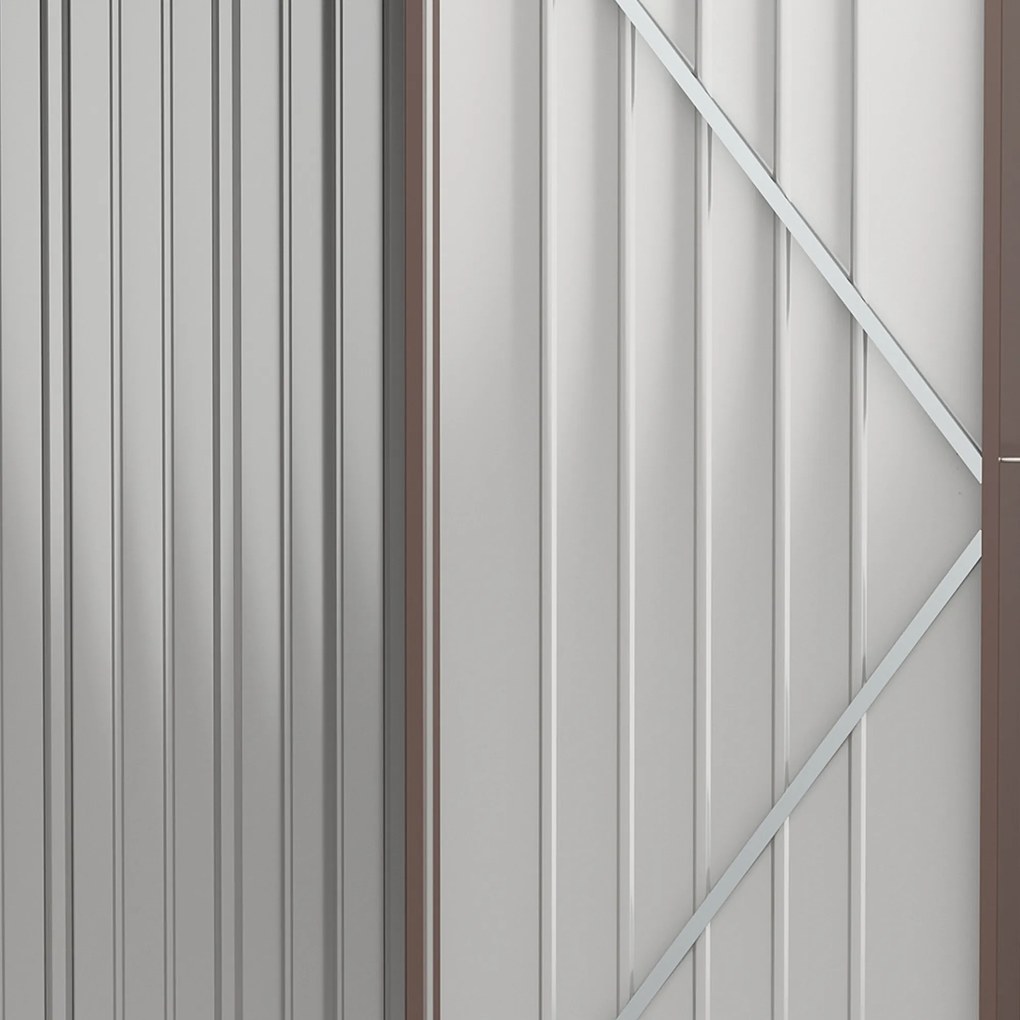 Outsunny Metalowa szopa ogrodowa na narzędzia z dachem jednospadowym 134 m² stalowa konstrukcja | Aosom PL