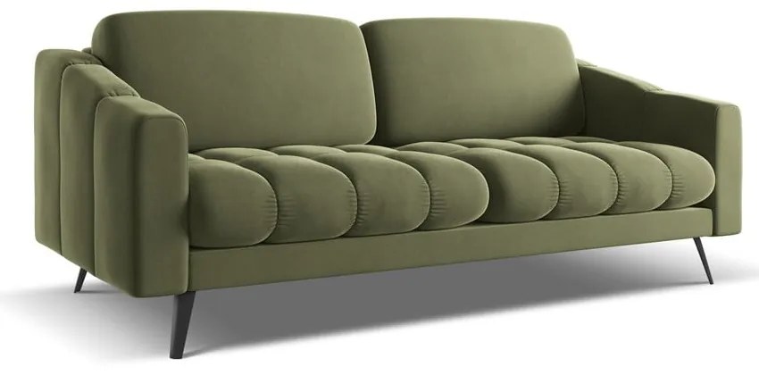 Zielona aksamitna sofa 202 cm Nalu – Makamii