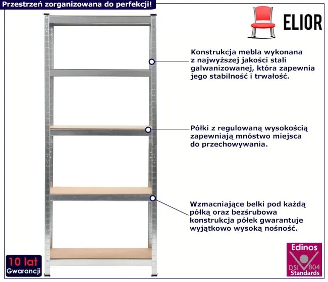 Komplet 2 metalowych regałów do piwnicy - Goves 6X