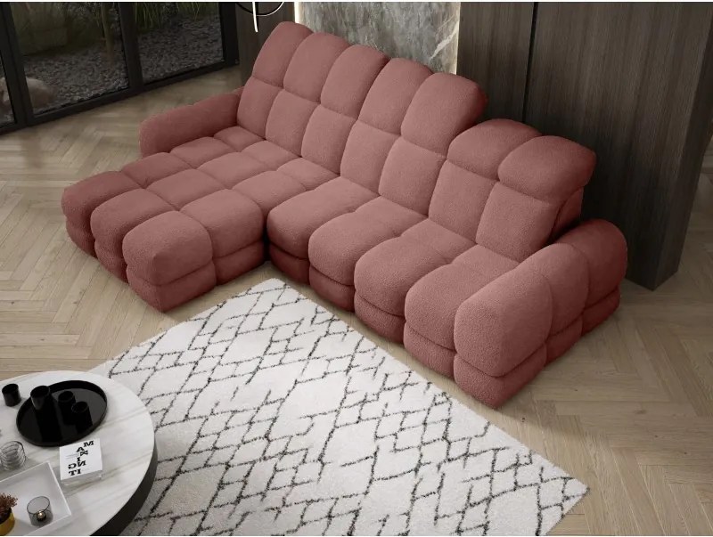 Narożnik TOLLO MINI S Lewostronny Elektryczna regulacja Bubble 09 kolor Miedziany WERSAL