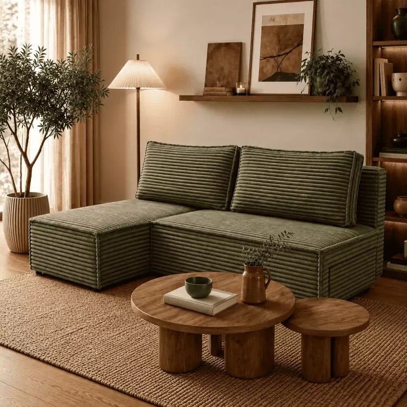 Narożnik Ferucce z funkcją spania 200x140 pojemnik nowoczesny do salonu