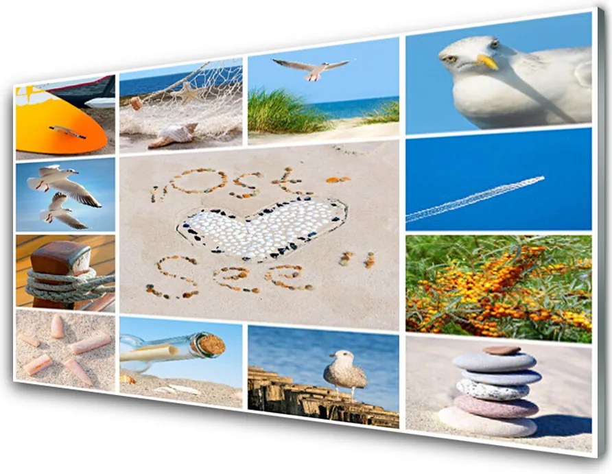 Panel Szklany Mewy Nad Brzegiem Oceanu