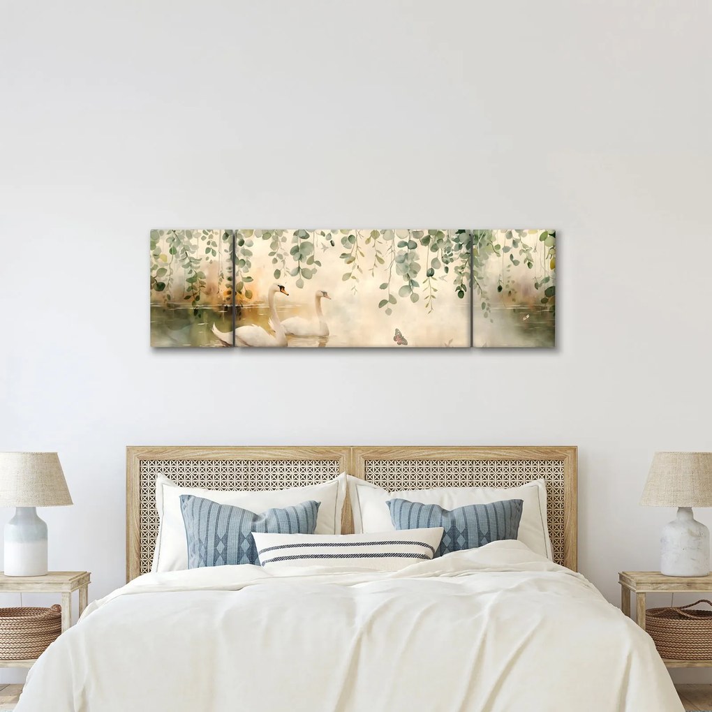 Obraz - Jezioro, akwarela (170x50 cm)