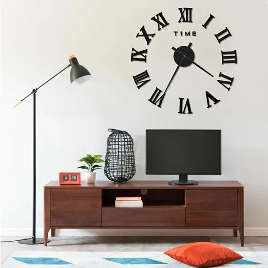 Czarny zegar z rzymskimi cyframi 100cm K3-B09