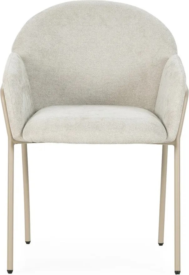 Beżowe tapicerowane fotele jadalniane zestaw 2 szt. Aslin – MOME