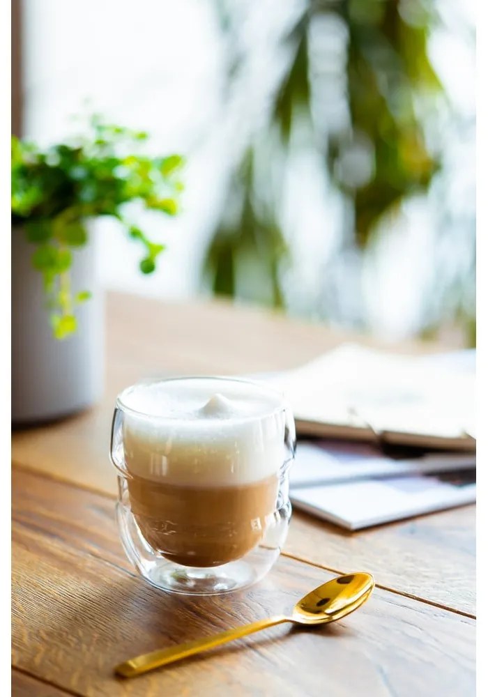 Szklane filiżanki zestaw 2 szt. na espresso/z podwójną ścianką 70 ml Sferico – Vialli Design