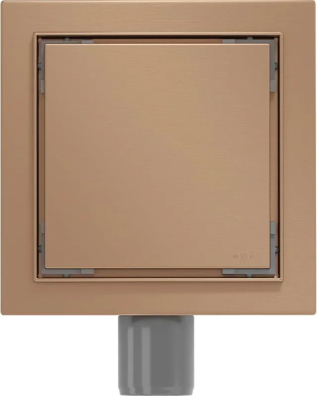 Mexen Flat-Q M13 wpust podłogowy kwadratowy 12 x 12 cm, miedź szczotkowana - 1C10012