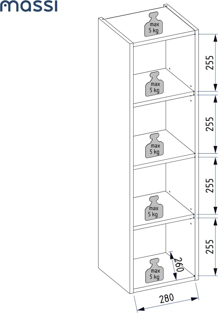 Szafka łazienkowa słupek wisząca zielona lamelowy front 31 x 30 cm CUSCO