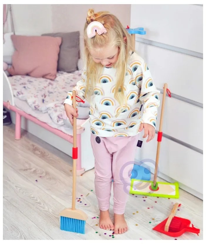 Tooky toy drewniany zestaw do sprzątania dla dzieci 6 el.