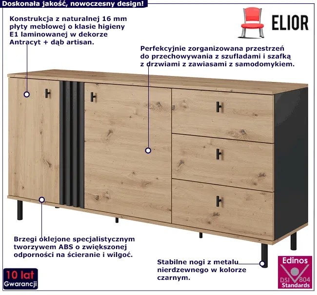 Komoda z szufladami i szafką - Natta 6X