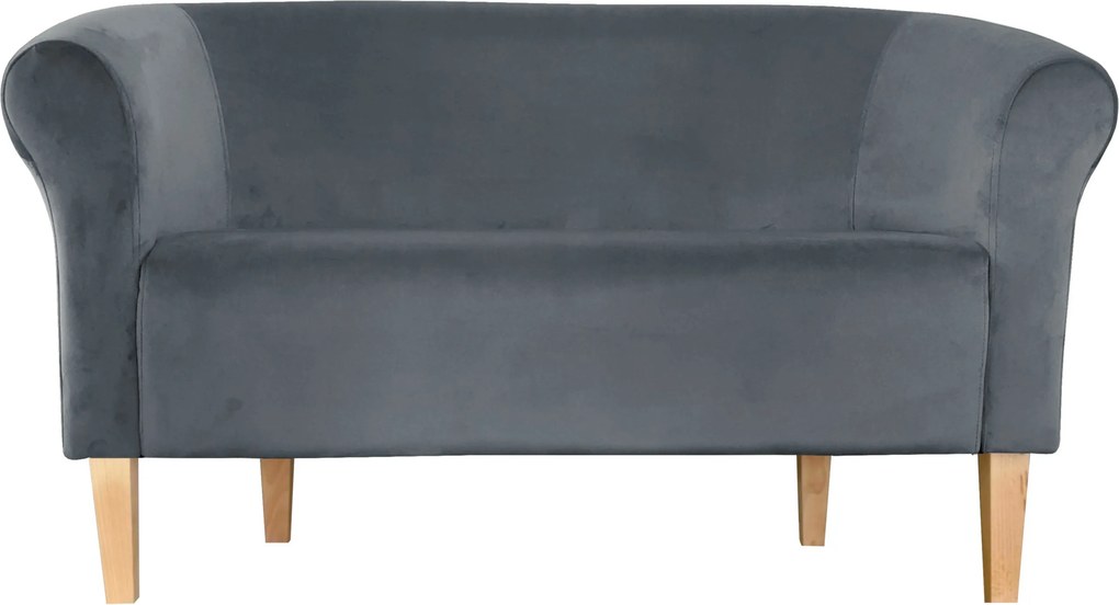 Sofa Milo tkanina Welur : Kolor nogi - Drewno, Kolor tkaniny - VELVET - BL14, Typ tkaniny - Velvet, Wysokość nogi - 20 cm