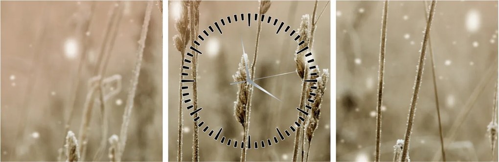 Obraz - Harmonious Meadow (z zegarem) (90x30 cm)