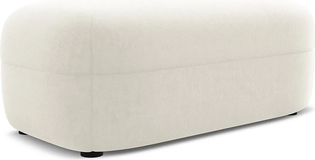 Pufa - z tkaniny welwetowej - jasny beż - MOANA