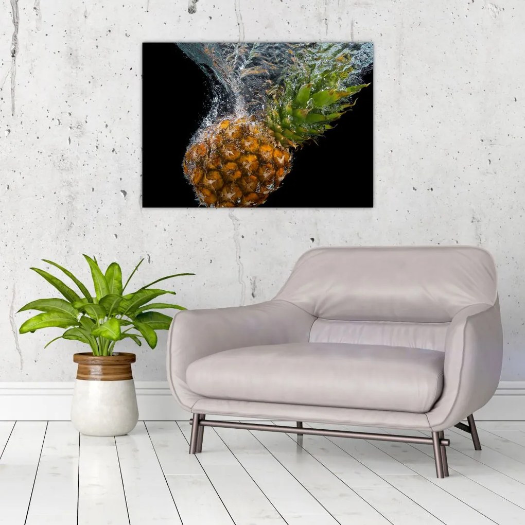 Obraz ananasa w wodzie (70x50 cm)
