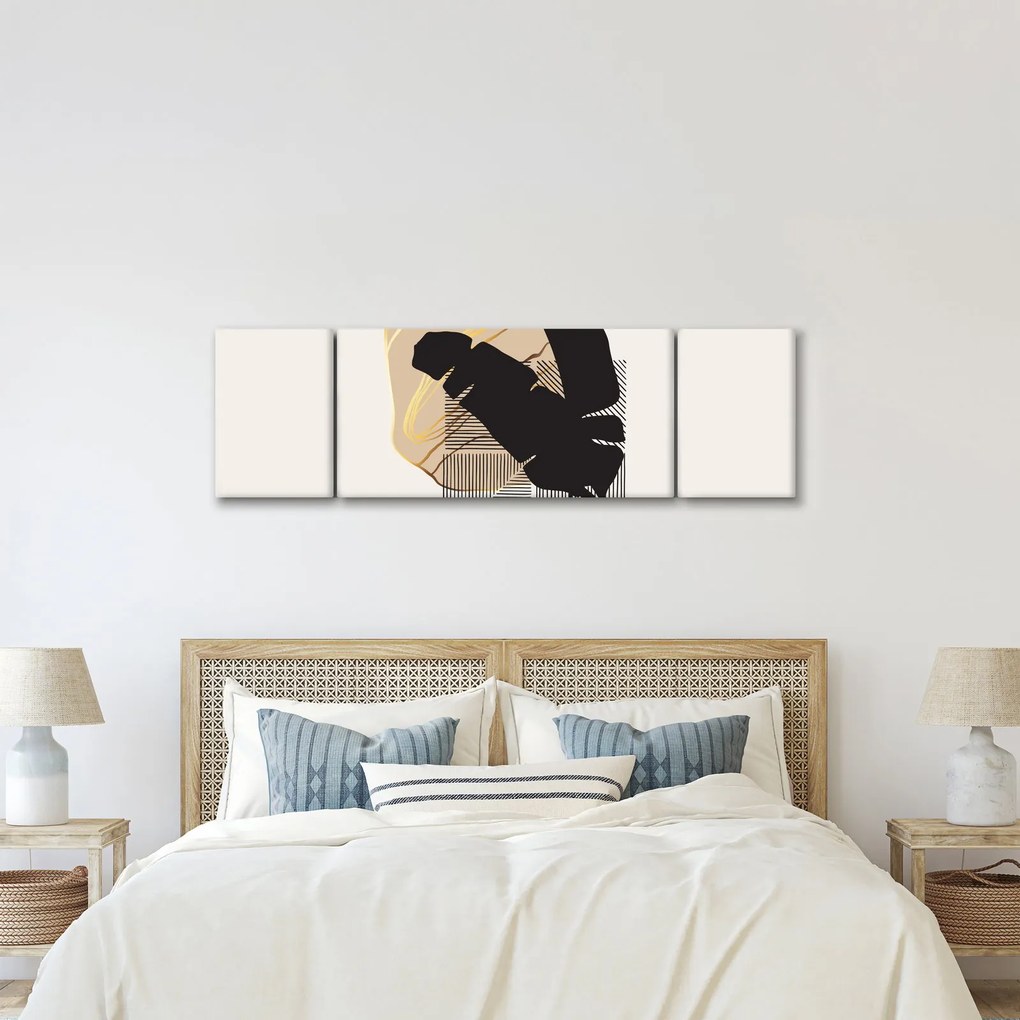 Obraz - Abstrakcja z tropikalnymi liśćmi N⁰4 (170x50 cm)