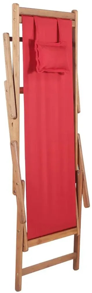 Czerwony składany leżak plażowy R3-K54
