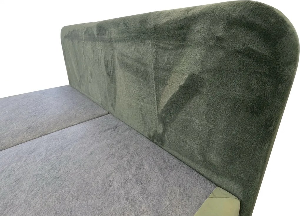 Tapicerowane łóżko kontynentalne FORENA 90x200 cm ciemnozielone Materac: Materac sprężynowy Bonell