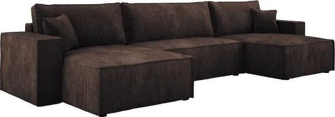 Narożnik POSO XL wolnostojący układ U z funkcją spania w tkaninie Poso 06 DomoHome