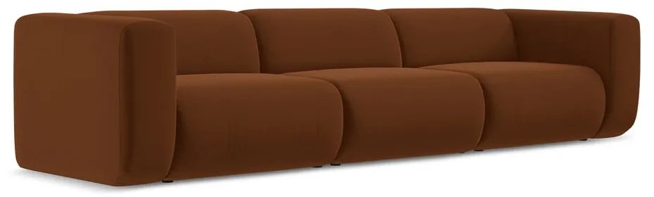 Pomarańczowa/brązowa aksamitna sofa 319 cm Ekahi – Makamii