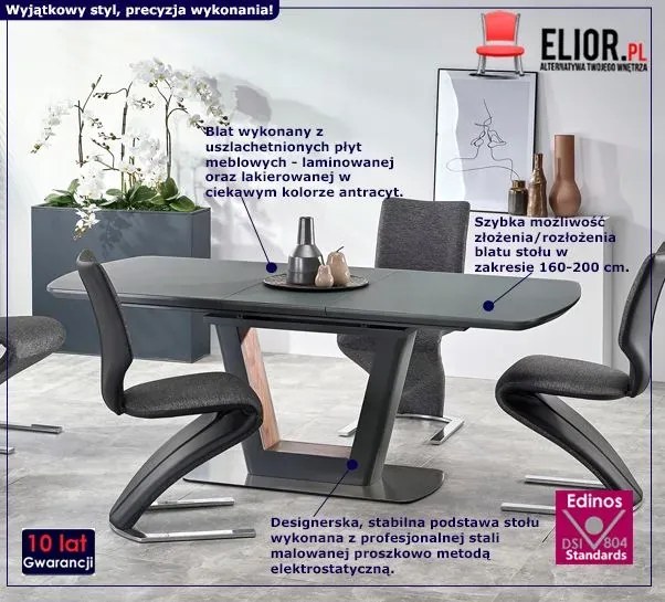 Antracytowy stół rozkładany S3-Z19