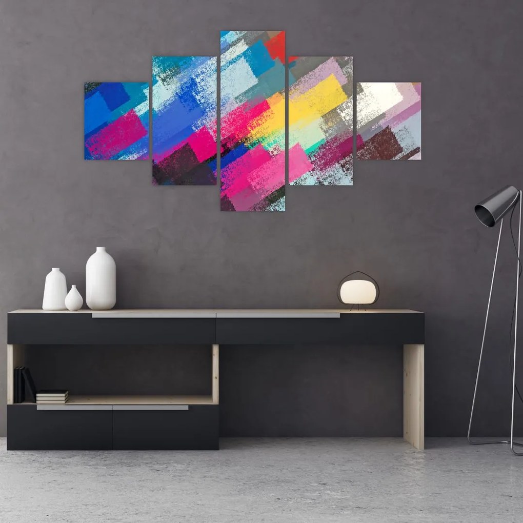 Obraz - Kolorowe pociągnięcia pędzlem (125x70 cm)