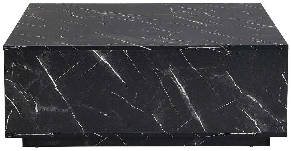 Stolik kawowy z 2 szufladami z MDF - Efekt czarnego marmuru - ANTRIM Pascala Morabito