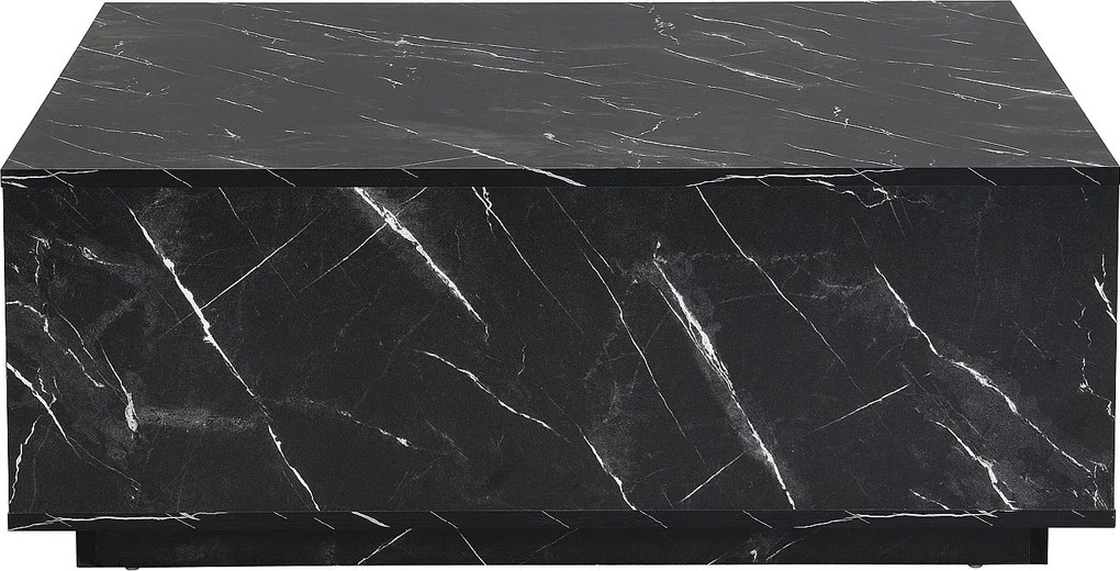Stolik kawowy z 2 szufladami z MDF - szer. 90 cm Efekt czarnego marmuru - ANTRIM