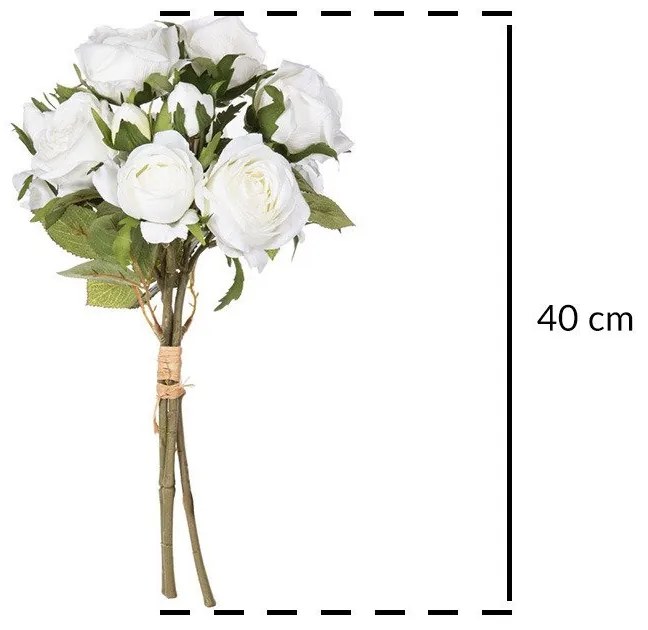 Sztuczne kwiaty do wazonu, Bukiet róż, 40 cm