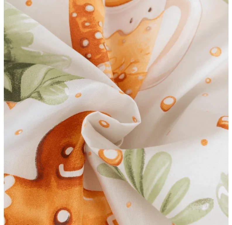 PrzytulneMieszkanie.pl PrzytulneMieszkanie.pl Pościel z mikrofibry WINTER GINGERMAN biała Rozmiar pościeli: 70 x 90 cm | 140 x 220 cm