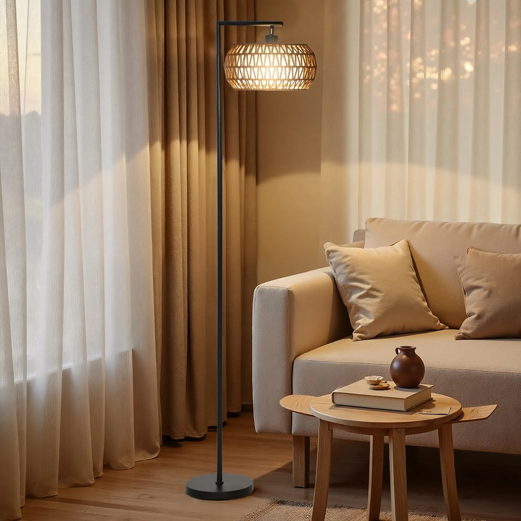 HOMCOM Lampa stojąca LED z podwójnym kloszem, ściemniana z 3 temperaturami barwowymi do salonu, sypialni, biura, Czarny | Aosom PL