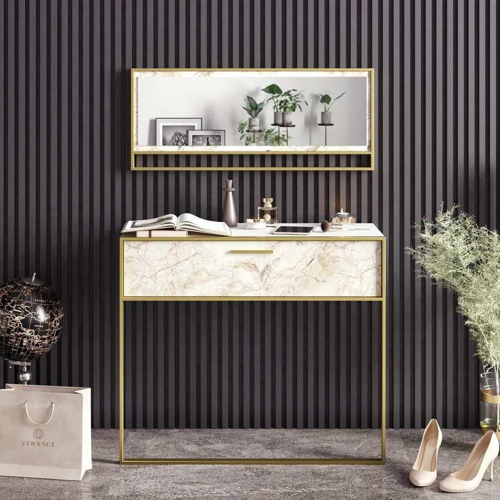 Stolik dekoracyjny Polka Aynali White