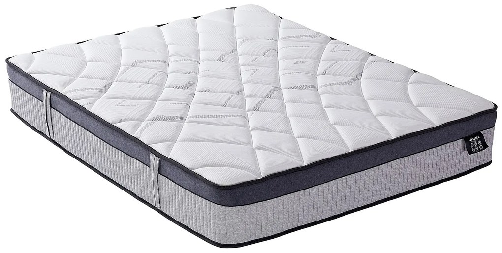 Materac hybrydowy 140 x 190 cm z 5-strefowymi sprężynami kieszeniowymi i pianką z pamięcią kształtu grub. 30 cm - PATNOS marki YSMÉE