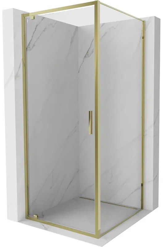 Mexen Exo kabina prysznicowa uchylna 80 x 80 cm, transparent, złota - 8181-080-080-50-00