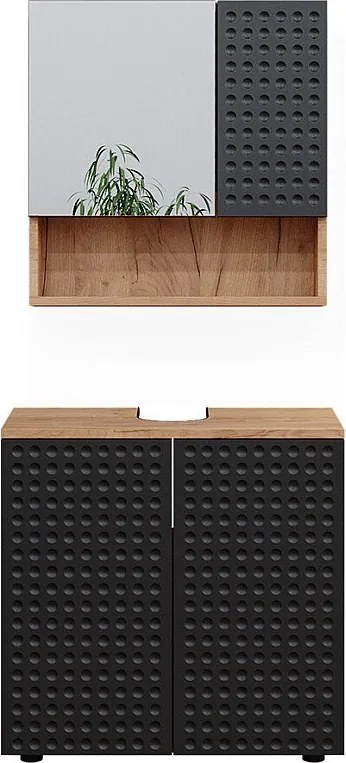 Zestaw mebli łazienkowych kropkowany antracyt 80x41x58.6 irma