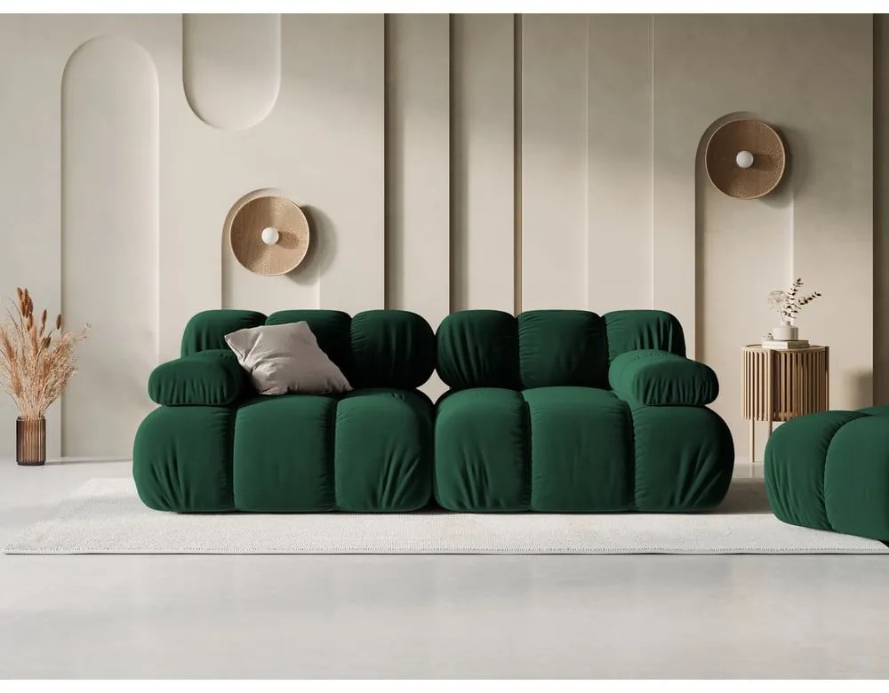 Zielona aksamitna sofa 188 cm Bellis – Micadoni Home