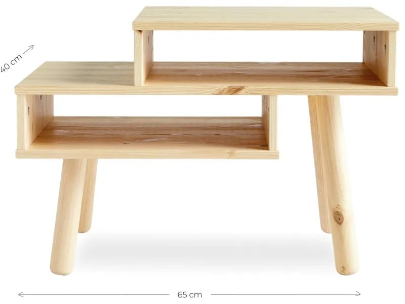 Stolik z drewna sosnowego w czarnym kolorze Karup Design Hako