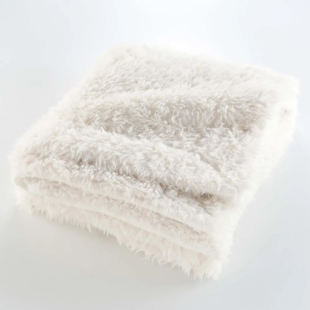 Kremowy koc ze sztucznego futra 220x240 cm Mouton – douceur d'intérieur