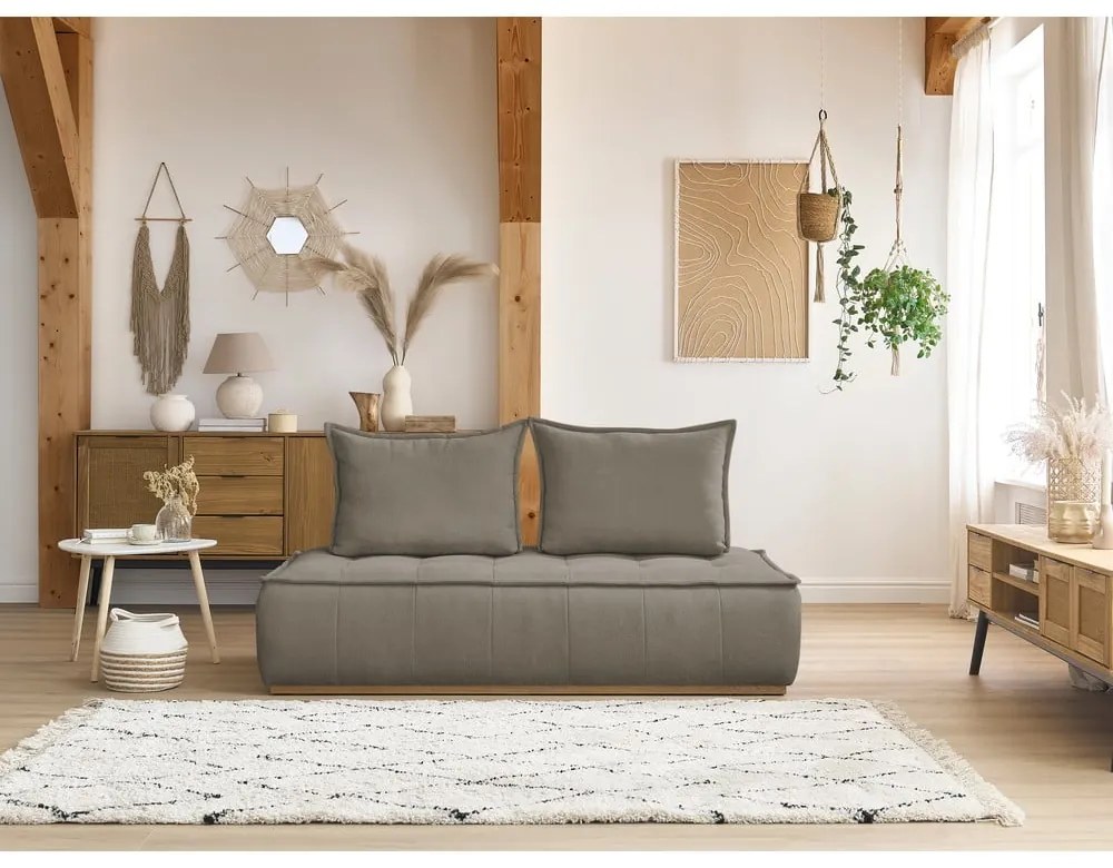 Szarobrązowa sofa z tkaniny szenilowej 175 cm Elisa – Bobochic Paris